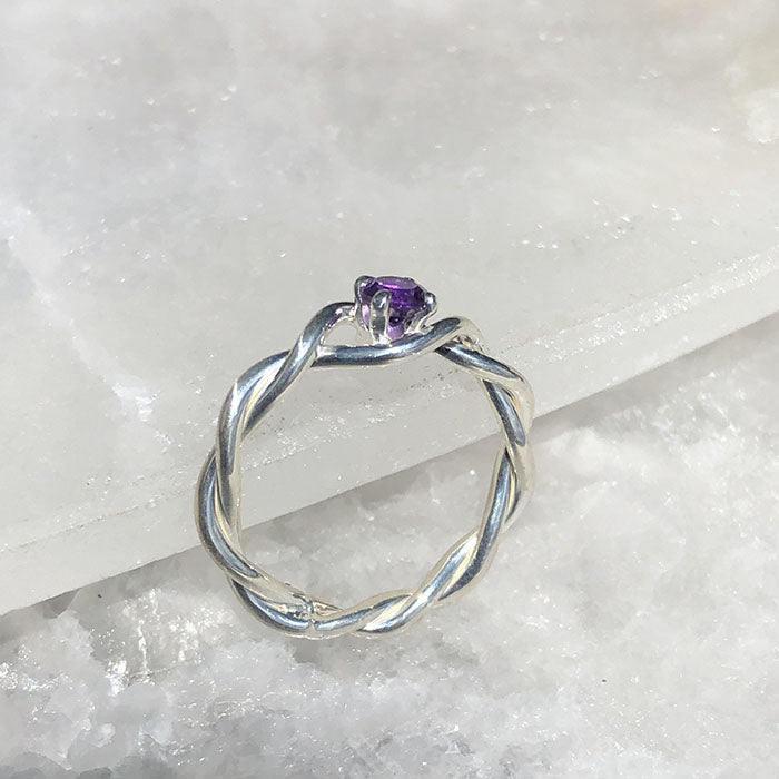 Anillo plata y amatista