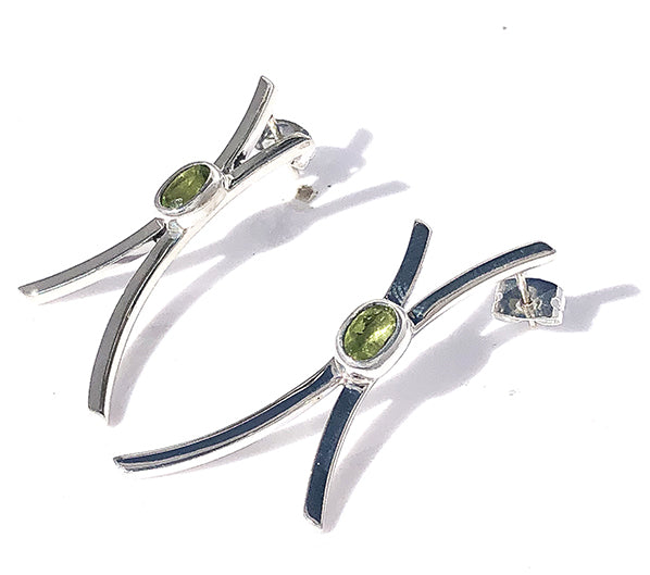 aretes de plata con piedra