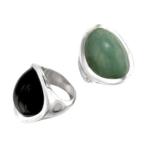 anillo de plata con obsidiana