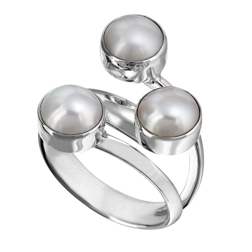 anillo de plata con perla