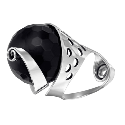 anillo de plata con onix