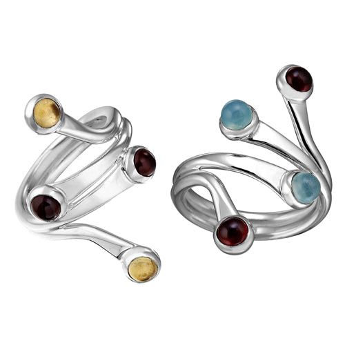 anillo de plata con piedras