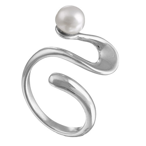 anillo de plata con perla