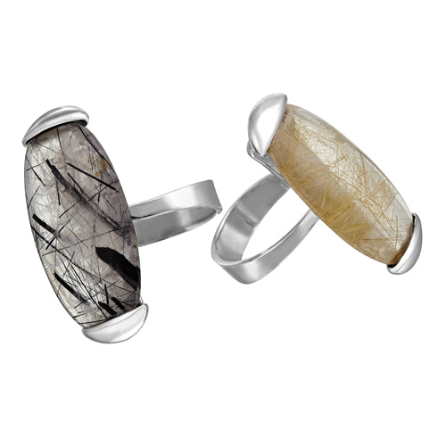 anillo de plata con piedras naturales