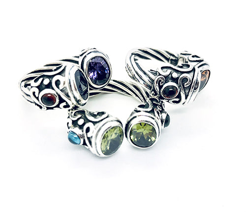 anillos de piedra con plata