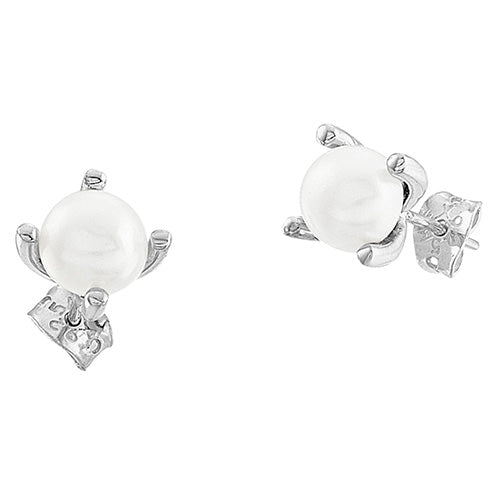 ARETES DE PLATA CON PERLA