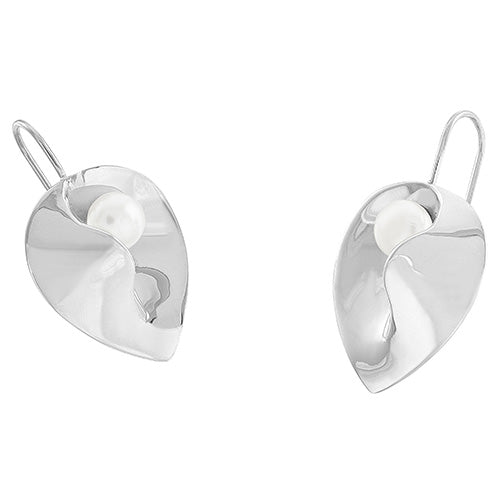 ARETES DE PLATA CON PERLA