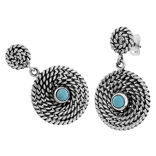 ARETES DE PLATA CON TURQUESA