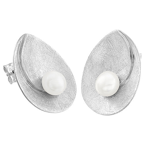 ARETES DE PLATA CON PERLA