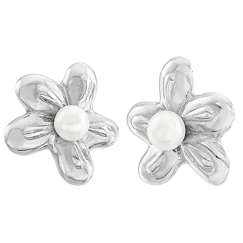 ARETES DE PLATA CON PERLA