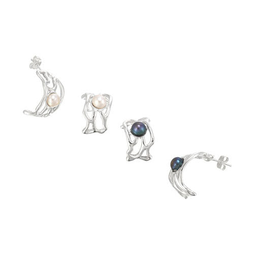 ARETES DE PLATA CON PERLA