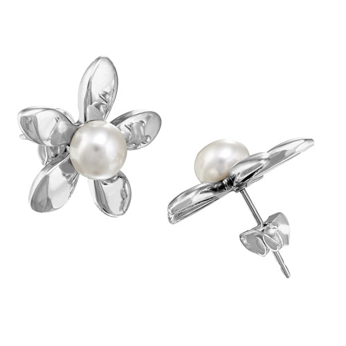 ARETES DE PLATA CON PERLA