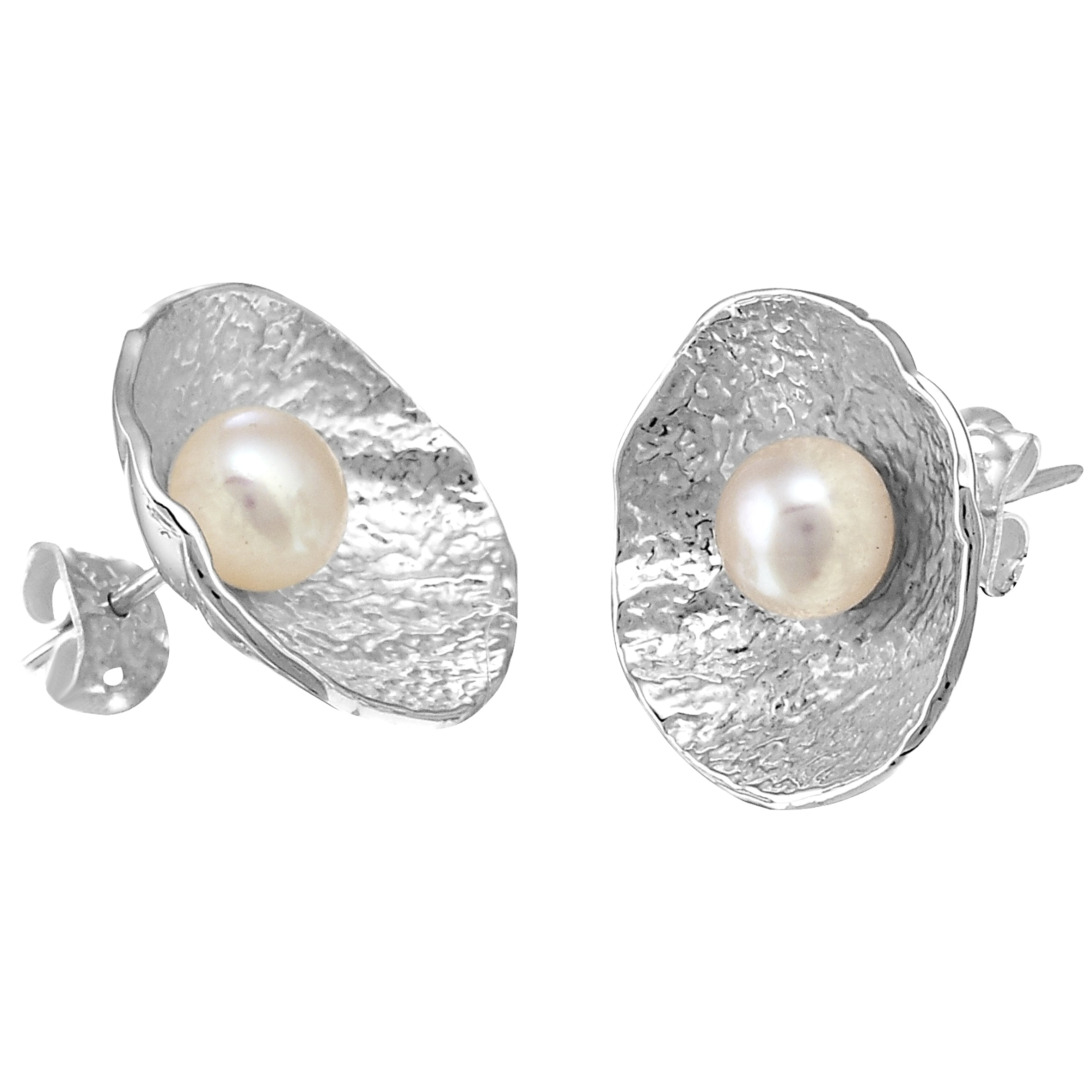 ARETES DE PLATA CON PERLA