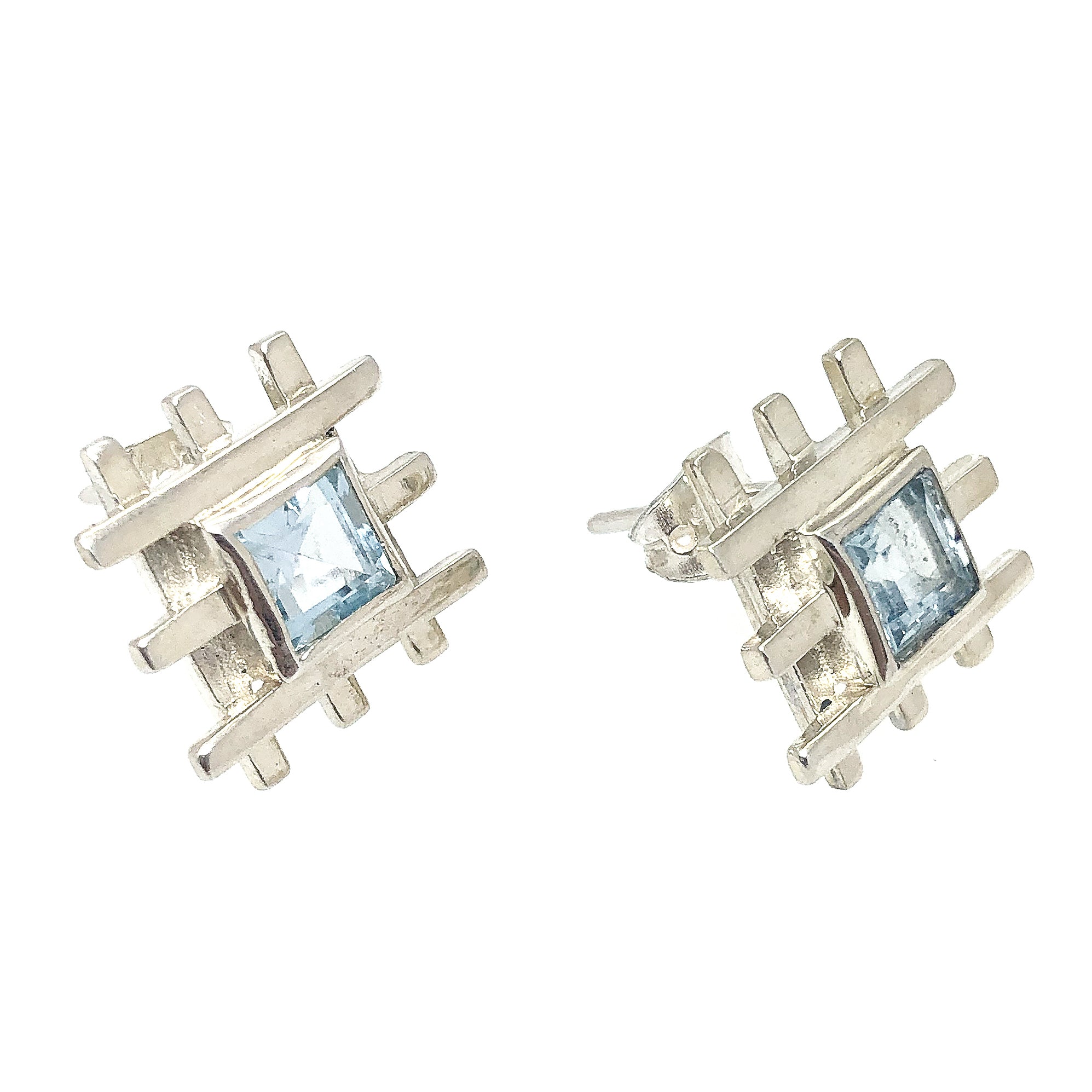 Aretes de plata con piedra