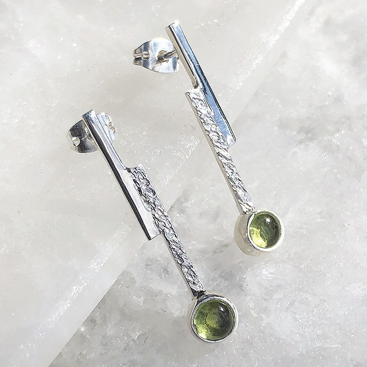 Aretes de plata con piedra