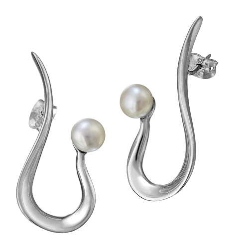 ARETES DE PLATA CON PERLA