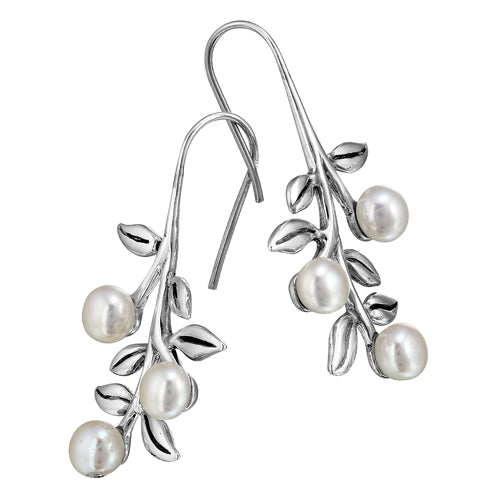 ARETES DE PLATA CON PERLA