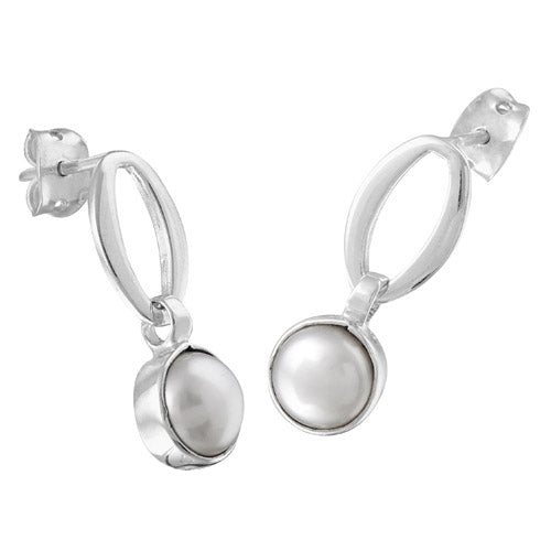ARETES DE PLATA Y PERLA