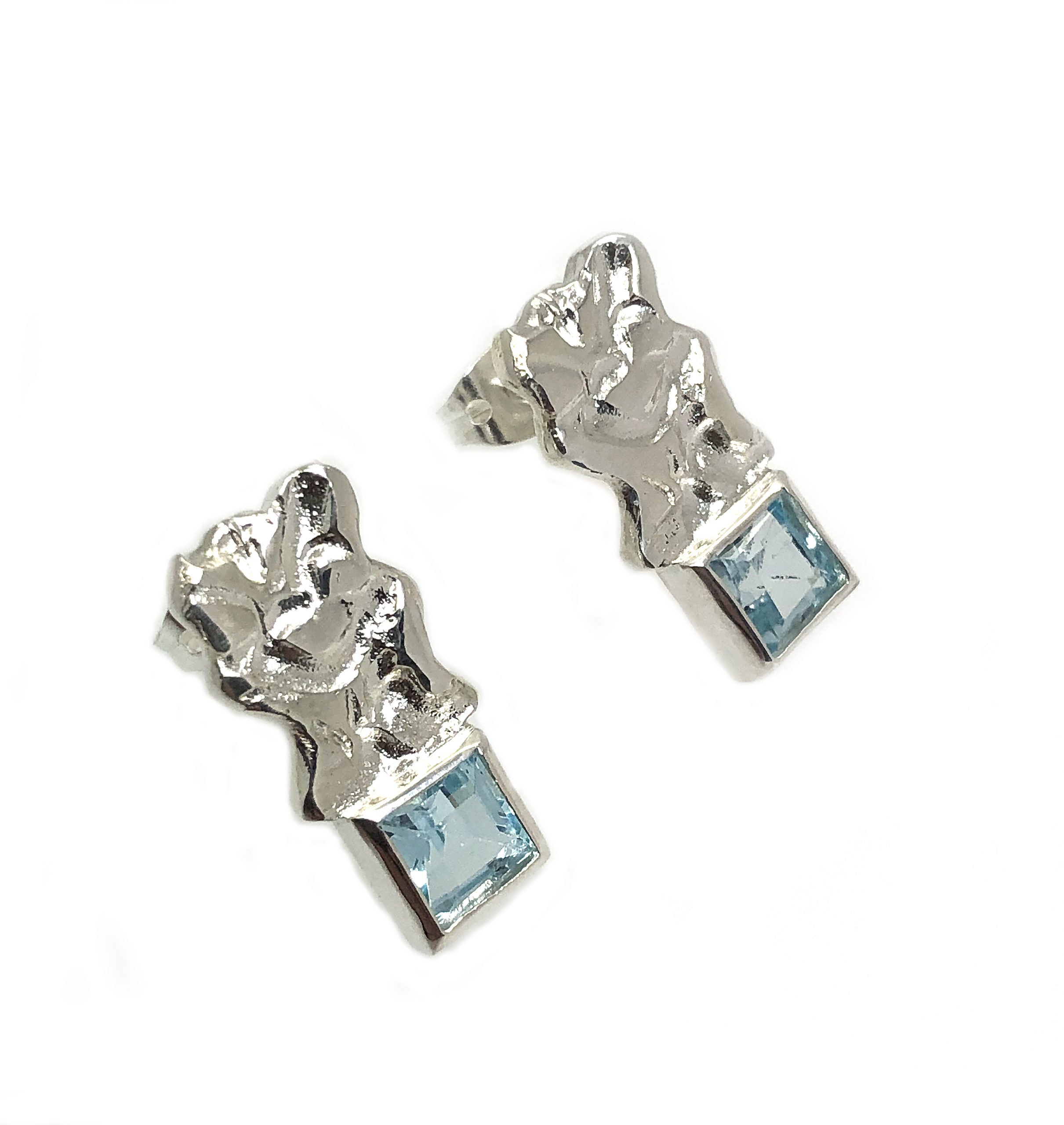 aretes de plata con piedra