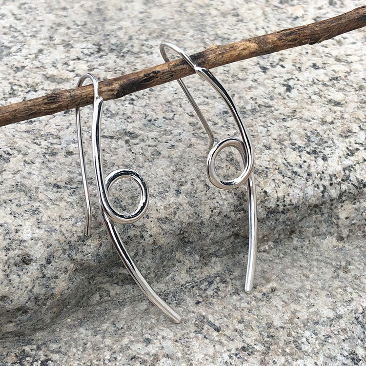 Aretes garabato de plata