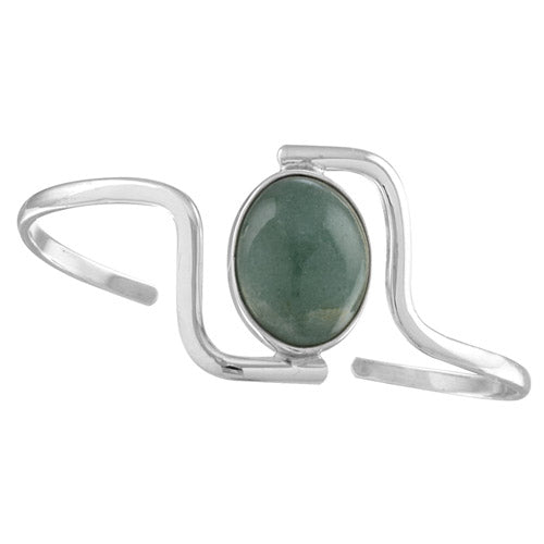 brazalete de plata con piedra