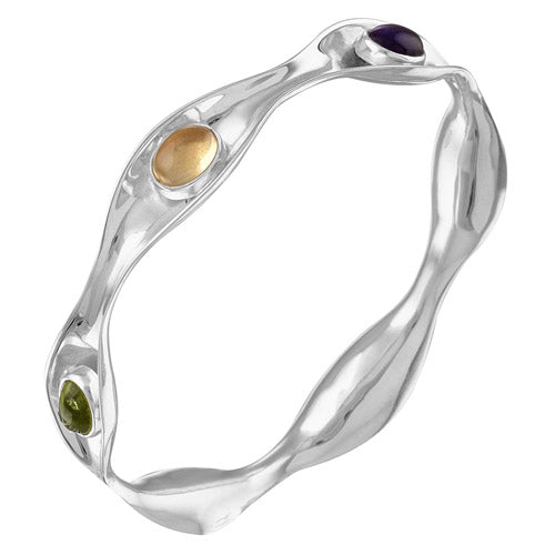 brazalete de plata con piedra