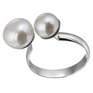 anillo de plata con perla