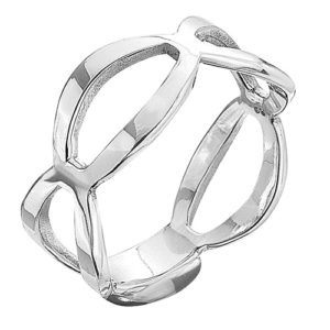 anillo eslabones de plata lisa